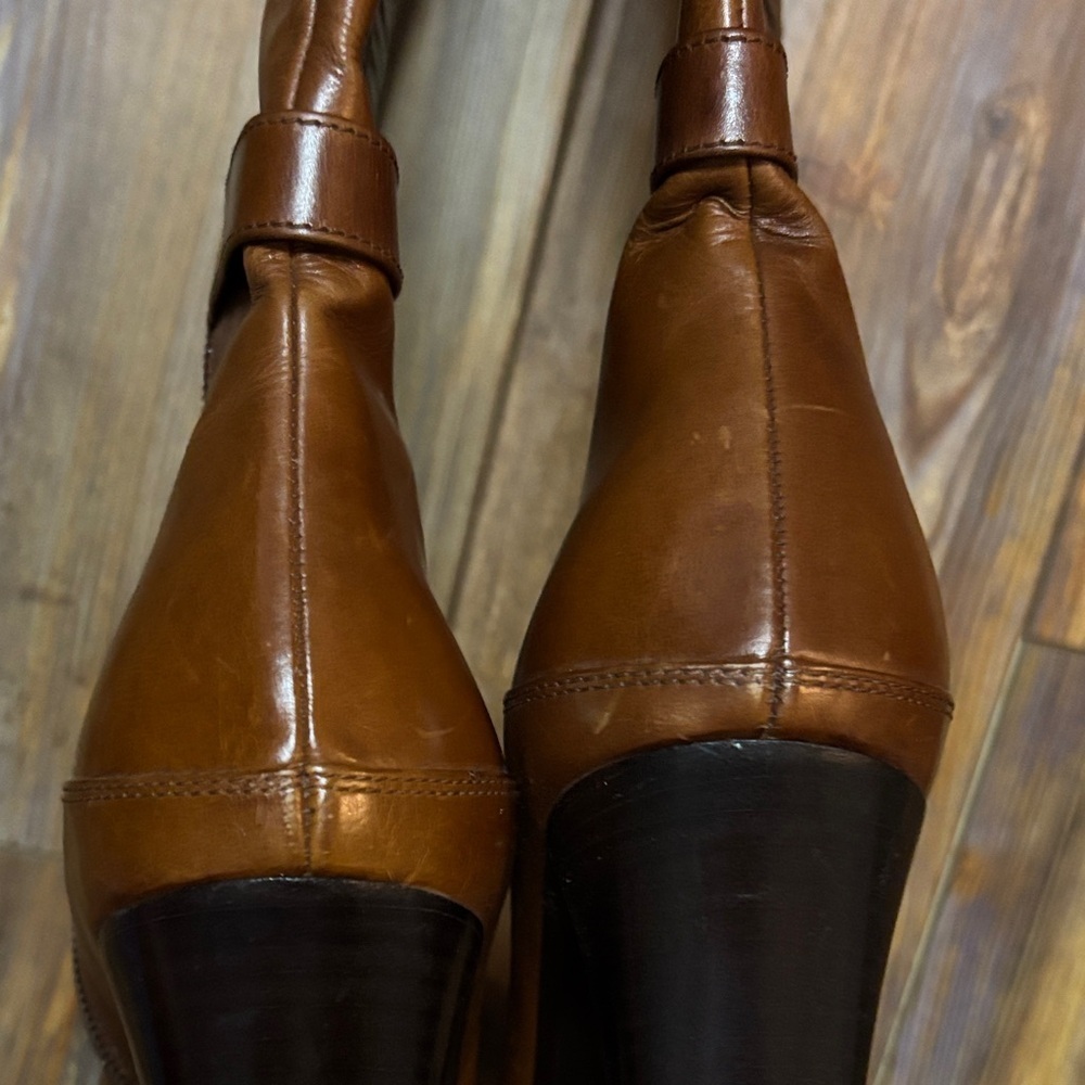 Via Spiga Brown Leather Heeled Boots with woven details size 9 - Picture 5 of 11